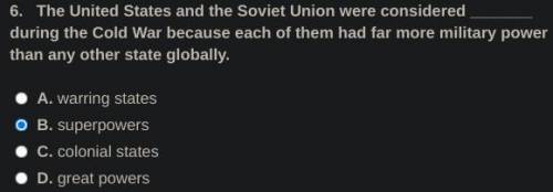 the united states and the soviet union were considered —————— during the cold war because each of t