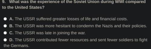 What was the experience of the Soviet Union during WW1 compared to the United States?