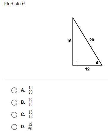 Find sin θ. Right Triangle Trigonometry.