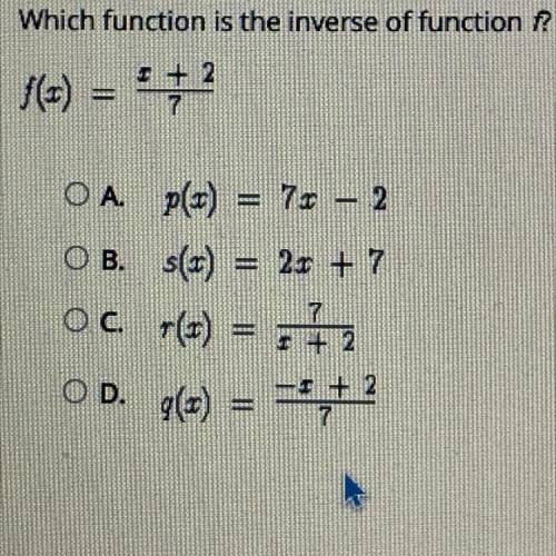 Which function is the inverse of function f?