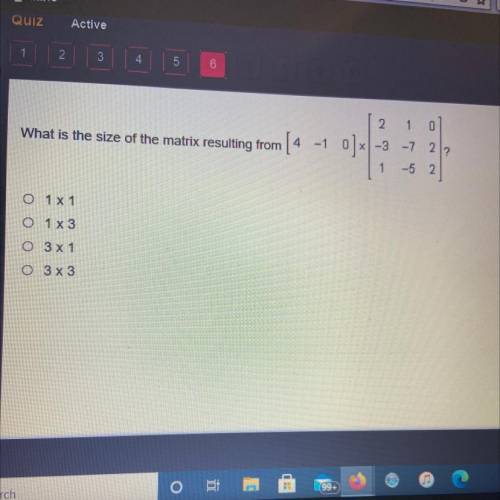 What is the size of the matrix resulting from