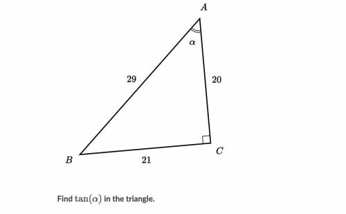 Find tan a in a triangle