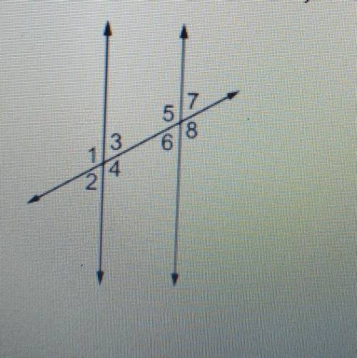 the diagram shows two parallel lines cut by a transversal. If the measure of < 3 = ( 7y + 15) an