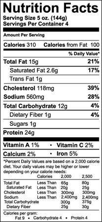 Based on the information on the label, what is the maximum amount of sodium (i.e., salt) an average