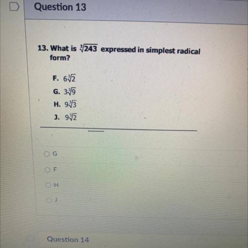 What is 3√243 expressed in simplest radical form?