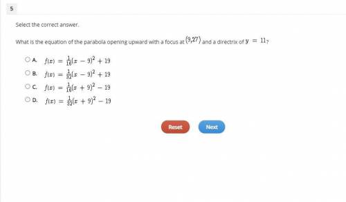 (HELP ASAP ) Select the correct answer.

What is the equation of the parabola opening upward with
