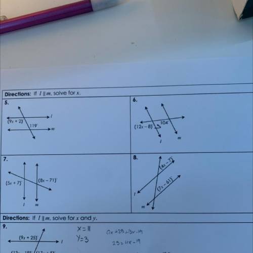 PELASE HELP
If l || m, solve for x
