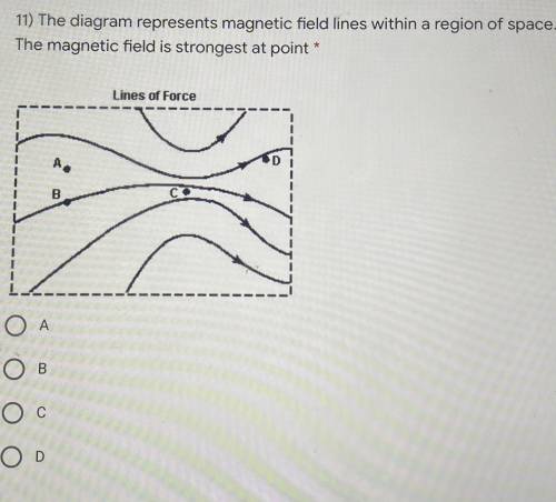 Please help ASAP

The diagram represents magnetic field lines within a region of space. The magnet