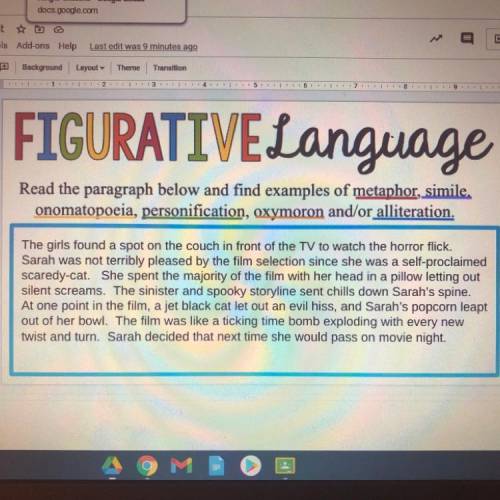 There are 9 examples of figurative language what are they? Please help I will give you a brainliest