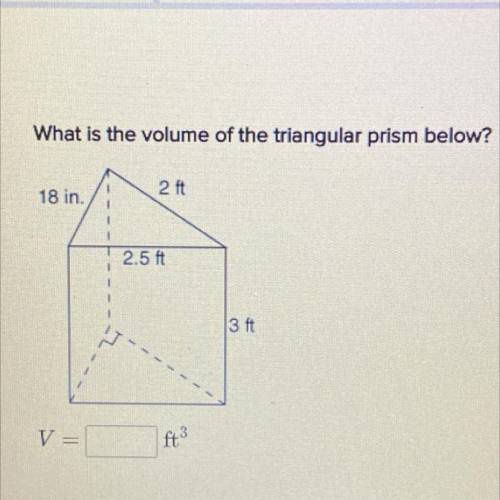 What is the volume of the following triangular prism below?