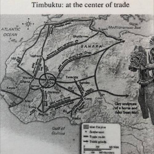 PLEASE HELP!! how does this map explain its title timbuktu: at the center of trade?