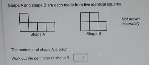 Shape A and shape B are each made from five identical squares.

Not drawnaccuratelyShape AShape BT