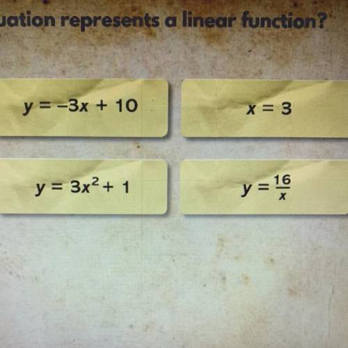 Which Equation Represents a linear Function?!! PLS