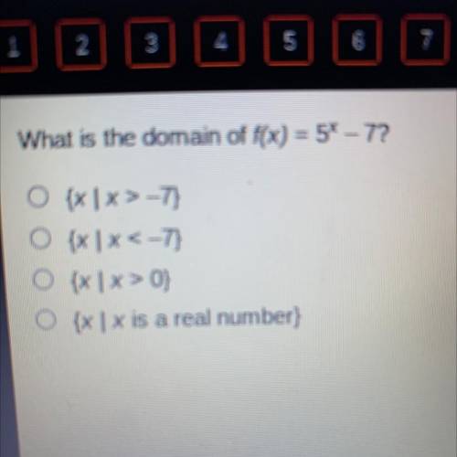 What is the domain of f(x) = 5x-7