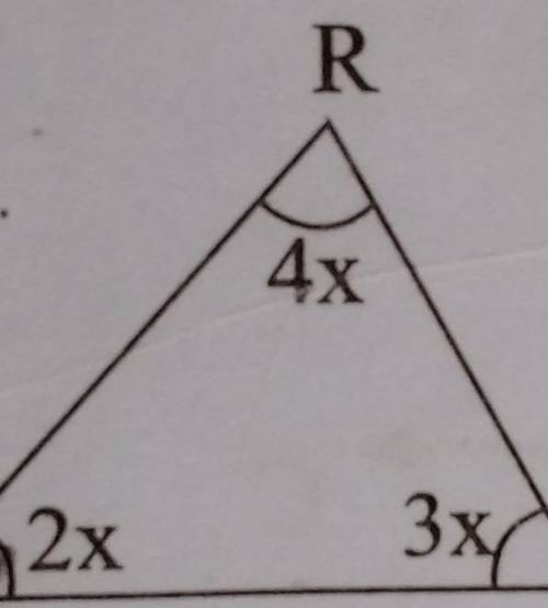 Find the value of x in each of the given triangles.