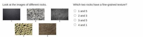 Need help quickly please. which two rocks have fine grained texture?