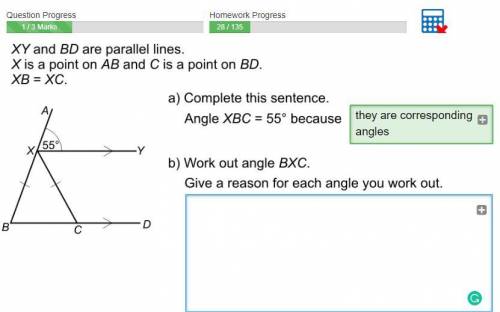 Work out angle bxc. give a reason for each angle you work out