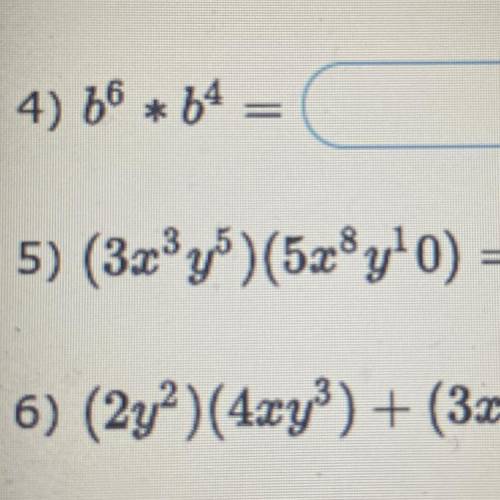 Simplify the following monomials