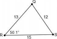Determine the measure of ∠Q, rounded to the nearest tenth of a degree.

Question 9 options:
A) 
22