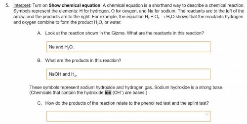C. How do the products of the reaction relate to the phenol red test and the splint test?

I will