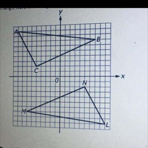 PLEASEEE HELP ME

Triangle ABC and triangle LMN are shown in the coordinate plane below.
Part A: E