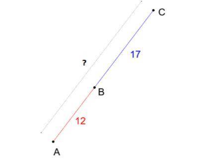 Number Line
B is between A and C. AB= 12 and BC= 17. what is the length of AC?
