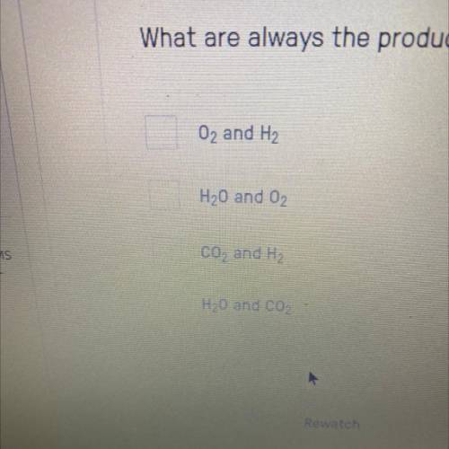 What are always the products of a combustion reaction?