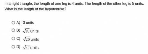 Help me out...

✨p l e a s e✨In a right triangle, the length of one leg is 4 units. The length of