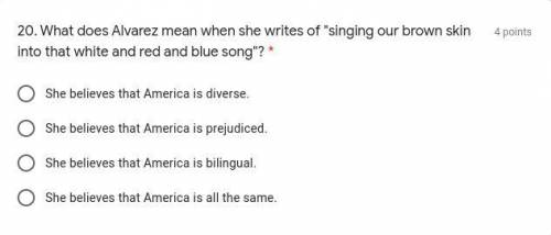 What does Alvarez mean when she writes of singing our brown skin into that white and red and blue