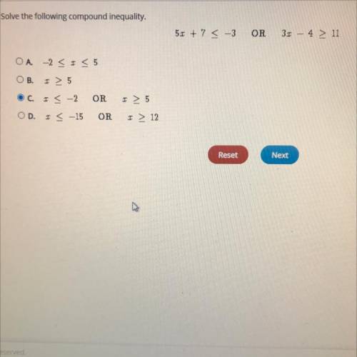 Solve the following compound inequality