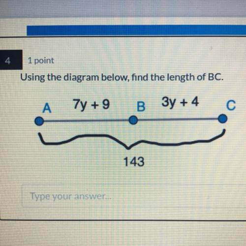 Using the diagram below, find the length of BC.