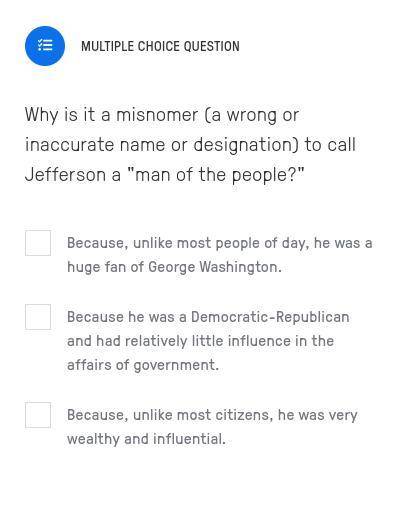 Why is it a misnomer (a wrong or inaccurate name or designation) to call Jefferson a man of the pe