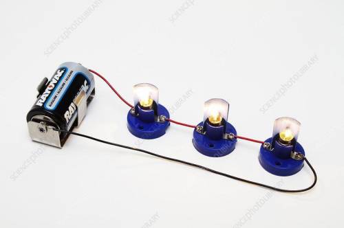 What type of circuit is seen in the picture?

3 light bulbs and a battery connected with one loop