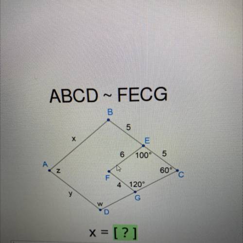 ABCD – FECG
what does (x) =