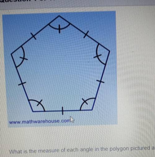 What is the measure of Each angle in the polygon pictured