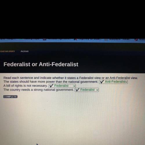 Read each sentence and indicate whether it states a Federalist view or an Anti-Federalist view.

T