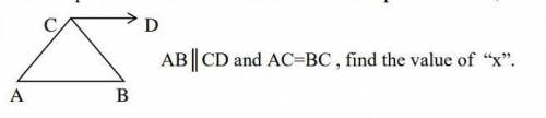 AB Parallel to CD and AC = BD. Find X