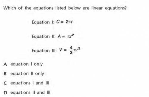 Which of these equations below are linear equations?