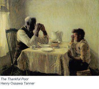 What is a Realist characteristic of Henry Ossawa Tanner's The Thankful Poor?

the influence of Cla