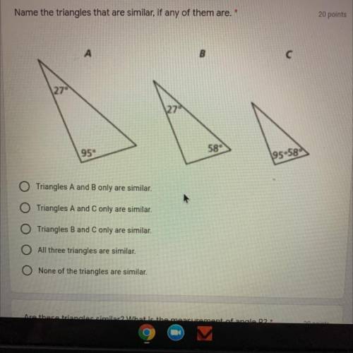 Name the triangles that are similar, if any of them are.