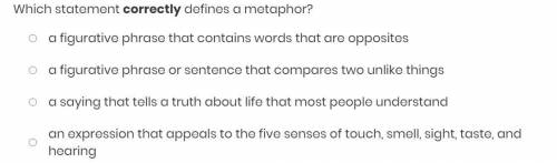 Which statement correctly defines a metaphor?