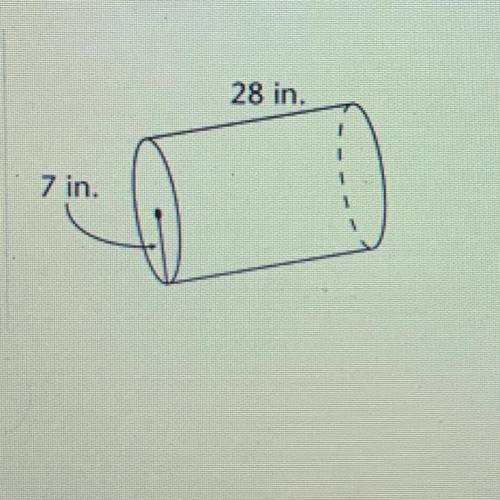 What is the total surface area of this cylinder? (WILL GIVE BRAINLIEST) Help needed ASAP.