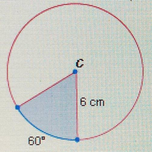 What is the approximate area of the shaded sector in the circle shown below? Please help and thank