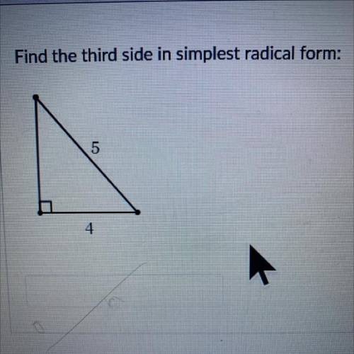 find the third slide in simplest radical form. please tell me the formula i need to use to figure t
