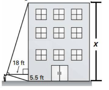 You are trying to determine the height of the building. You use a cardboard square to line up the t