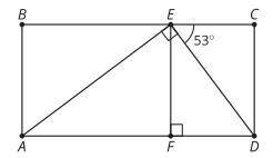 Here is a rectangle with some right triangles inside it. Which triangles are similar to triangle AE