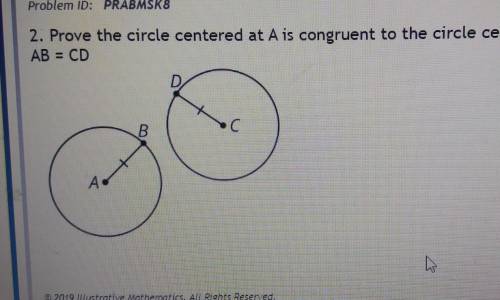 Prove the circle centered at A la congruent to the circle centered at C.