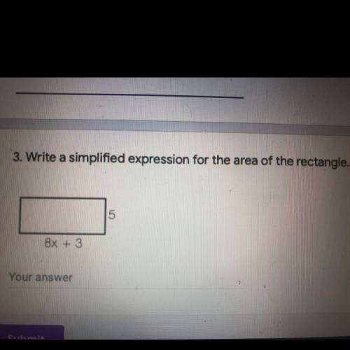 Write a simplified expression for the area of the rectangle