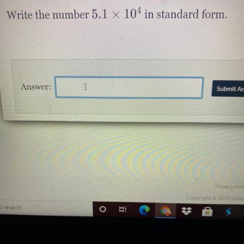 Write the number 5.1 x 10^4 in standard form.