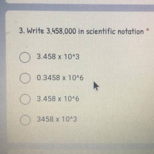 Write 3,458,000 in scientific notation